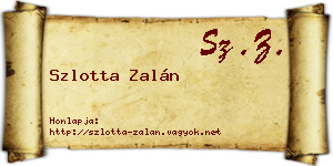 Szlotta Zalán névjegykártya